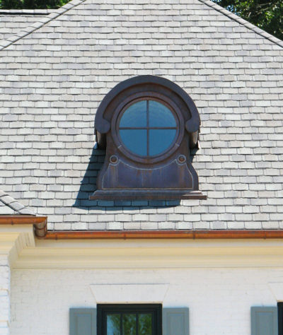 Window copper dormer ornamental installation